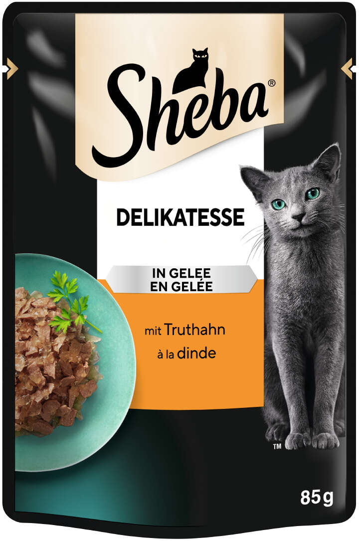 Sheba Katzen-Nassfutter Delikatesse in Gelee mit Truthahn